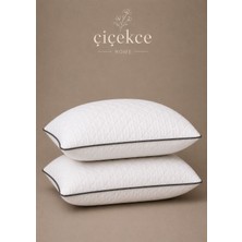 ÇİÇEKCE HOME Yastık Kapitone Lüx Biye Detaylı 900 Gram 2 Adet