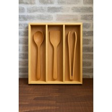 Ayfiwood 30X40 cm Ahşap Kaşıklık Çekmece Içi Kepçe Maşa ve Servis Gereçleri Düzenleyici Organizer