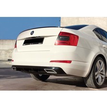 Tuning Vadisi Skoda Octavia Arka Difüzör (Plastik) Piano Black 2013 2020 Arası