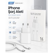 Sns Ticaret 35W Usb-C Hızlı Şarj Adaptörü + 1 Metre Usb-C To Lightning Kablo iPhone Uyumlu Hızlı Şarj Seti