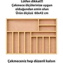 Ayfiwood 60X42 cm Ahşap Kaşıklık | El Yapımı Çekmece Içi Organizer | Mutfakta Kusursuz Düzen