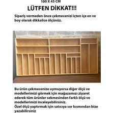 Ayfiwood 100X45 cm Kaşıklık & Kepçelik El Işçiliği Masif Ahşap Çekmece Içi Organizer