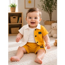 Coşay Bebe Müslin Parçalı 3 Lü Erkek Bebek Takım