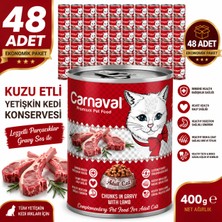Carnaval Kaliteli Yaş Mama 48 Adet Yetişkin Kedi Konservesi - Kuzu Etli 400 gr