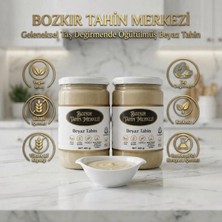 Hakbur Bozkır Yöresel Bozkır Tahin Merkezi Doğal Beyaz Taş Değirmen Tahini 600 gr x 2 Adet(Katkısız& Vegan)