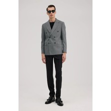 Jakamen Lacivert  Slim Fit Kruvaze Erkek Takım Elbise