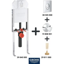 Grohe Gömme Rezervuar Seti Uniset Slim (Buton 3850500 Vana 19808001 Dahil 4 Parça)