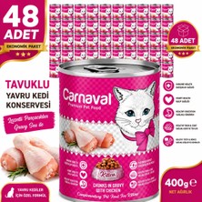 Carnaval Kaliteli Yaş Mama 48 Adet Yavru Kedi Konservesi - Tavuklu 400 gr