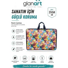 Askılı, Fermuarlı 35X50 Resim Çantası Su Geçirmez Ketenli Kumaş 35X50 Proje Çantası Ekoseli