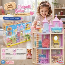 Trust Store Doğa Ailesi Neşeli Şato 3 Katlı Figürlü Hayal Dünyası Oyun Evi | Çok Bölmeli Eğitici Oyun Seti