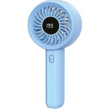 Feny FN-F45 Mavi Kademeli Ultra Sessiz LED Göstergeli Şarjlı 1800MAH Turbo Mini El Fanı