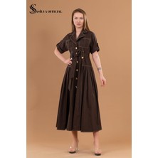 SASILVA Dikiş Detaylı Midi Elbise  1773