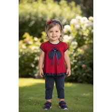 Erca Home Tekstil Ürünleri Uğur Böcekli Kız Bandanalı Takım 2y,3y,4y,5y Kız Kırmızı