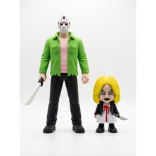 Demirhan3D 🩸🔪👻 Jason 30 cm + Tiff 15 cm Korku Figür Seti | Koleksiyonluk Aksiyon & Dekoratif 3D Figür Seti