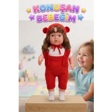 Farbu Oyuncak Konuşan Bebeğim 60 cm Türkçe Konuşan Örgü Tulum ve Şapkalı Kafası Bacakları Kolları Et Oyuncak Bebek