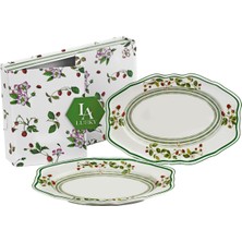 LuckyArt Blassom Bone 2’li Oval Tabak Seti 30 cm