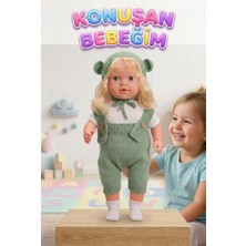 Farbu Oyuncak Konuşan Bebeğim 60 cm Türkçe Konuşan Örgü Tulum ve Şapkalı Kafası Bacakları Kolları Et Oyuncak Bebek
