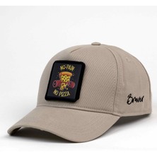 Braver Bej No Pain No Pizza Logolu Şapka