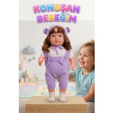 Farbu Oyuncak Konuşan Bebeğim 60 cm Türkçe Konuşan Örgü Tulum ve Şapkalı Kafası Bacakları Kolları Et Oyuncak Bebek