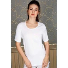 Yorpa Pamuklu Ribana Geniş Yaka Kısa Kol Fanila T-Shirt