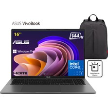 Asus Vivobook S16 S3607VA-RP176W P4 Intel Core 7 240H 32GB Ram 512GB SSD Windows 11 Home 16" 144Hz Wuxga Çanta Hediyeli