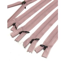 Gizli Etek Fermuarı / Tül Fermuar / Özel Metal Başlıklı / 22 cm / 5 Adet / Pudra