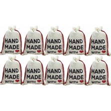 Belirtilmemiş Hand Made With Baskılı 13X18 Baskılı Kese 10'lu Paket