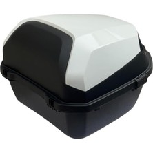 Wheelıe XT08-W 32 Litre Motosiklet Arka Çanta Beyaz Parlak Su Geçirmez Abs Top Çift Kilitleme Üniversal