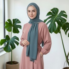 Ang-Scarf 75 x 180 Okyanus Renk Müslin Şal - Ağırlık Yapmaz - Ütü Gerekmez - Dört Mevsim Kullanıma Uygun - Kayma Yapmaz