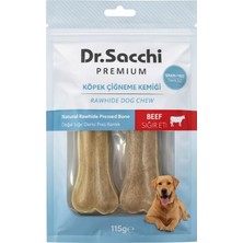 Dr.sacchi Premium Sığır Etli Doğal Sığır Derisi Press Kemik Tahılsız Köpek Ödülü 5” 55-60 gr 2'li