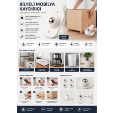 ÇARŞI HANEM Çarşı Hanem Bilyeli Eşya Kaydırma Aparatı, 4'lü Set Mini Yapışkanlı Tekerler, 360 Derece Dönebilen Küçük Bilyeli Tekerlekler