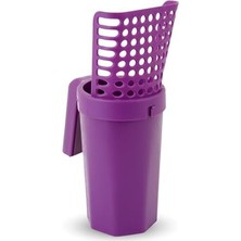 Gobypet Always The Best Hazneli Kedi Kumu Küreği Rulo Çöp Poşeti, Çöp Poşeti Hazneli Kedi Kumu Küreği, Yeni Nesil Kedi Kumu Küreği, Hazneli Kedi Kumu Küreği (Mor)