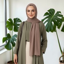 Ang-Scarf 75 x 180 Sütlü Kahve Renk Müslin Şal - Ağırlık Yapmaz - Ütü Gerekmez - Dört Mevsim Kullanıma Uygun - Kayma Yapmaz
