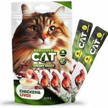 Eurogold Cat Sıvı Kedi Ödülü Tavuk - Ciğer 5X15 gr