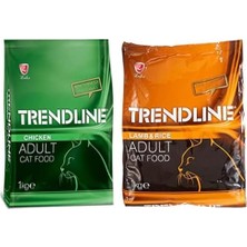 Trendline Tavuklu Kedi Maması 1 kg & Kuzu Etli Yetişkin Kedi Maması 1 kg (2 Kg)