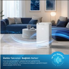 Daikin 10 Yıla Kadar Filtre Kullanımı Prue Air Hava Temizleme Cihazı 6 Yıl Garanti 82 M²’ye Kadar Etkili Kullanım Daıkın MC55W Hava Temizleme Cihazı