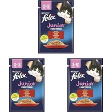 Felix Yaş Kedi Maması, Sığır Etli, Yavru Kedi, 85 G 3lü Paket