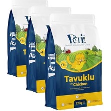 Kuru Yetişkin Kedi Maması - Besleyici Vitamin Ilaveli Tam ve Dengeli Mama (1,2 Kg, Tavuk) (3 Paketi)