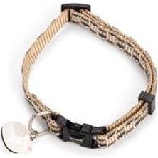 Kedi Boyun Tasması, Zilli, Bej, 20-30CM