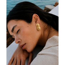 Haki Store Gold Detaylı Vintage Spiral Tasarım Kadın Küpe