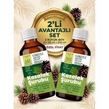 2 x 125 ml Cam Şişe Bergama Kozak Vakfı Kozalak Şurubu  Giritli Metin Efendi