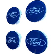 Küb-Ay Ticaret Universal Ford Focus-Fiesta-Mondeo-Kuga-Cmax-Puma Uyumlu (5.5cm Dış Ölçü) Jant Göbeği Seti