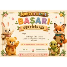 Papelia Honey & Friends Başarı Sertifikası | Ilkokul Öğrencileri Için Motivasyon Sertifikası