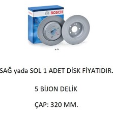 Arka Fren Diski Mercedes A W177 B W247 Cla 118 Gla H247 Glb X247 Eqa H243 Eqb X243 0986479F13 Bosch 1 Adet