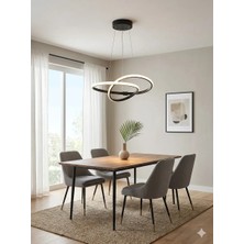 Zeya Lighting Yüksek Aydınlatmalı Kardelen Model Siyah Gövde Rengi Sarkıt Modern 3 Renk LED Avize