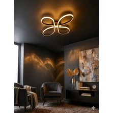 Zeya Lighting Yüksek Aydınlatmalı Yonca Model Siyah Rengi Tavana Yapışık Plofonyer Modern 3 Renk LED