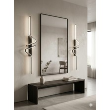 Yüksek Aydınlatmalı Z Model Siyah LED Aplik Avize Modern, 3 Renk Aydınlatma