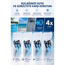 BBU Safety Tekrar Kullanılabilir Gürültü Önleyici ve Yüzme Kulak Tıkacı 4 Adet