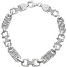 Oya Silver Modern Taşlı Gümüş Bileklik