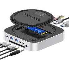 Minilink USB Hub Uyumluluğu, Mac Mini M4 Ile, Nvme/sata M.2, USB A 10 Gbps, 3.0 Sd/tf Kart Okuyucul